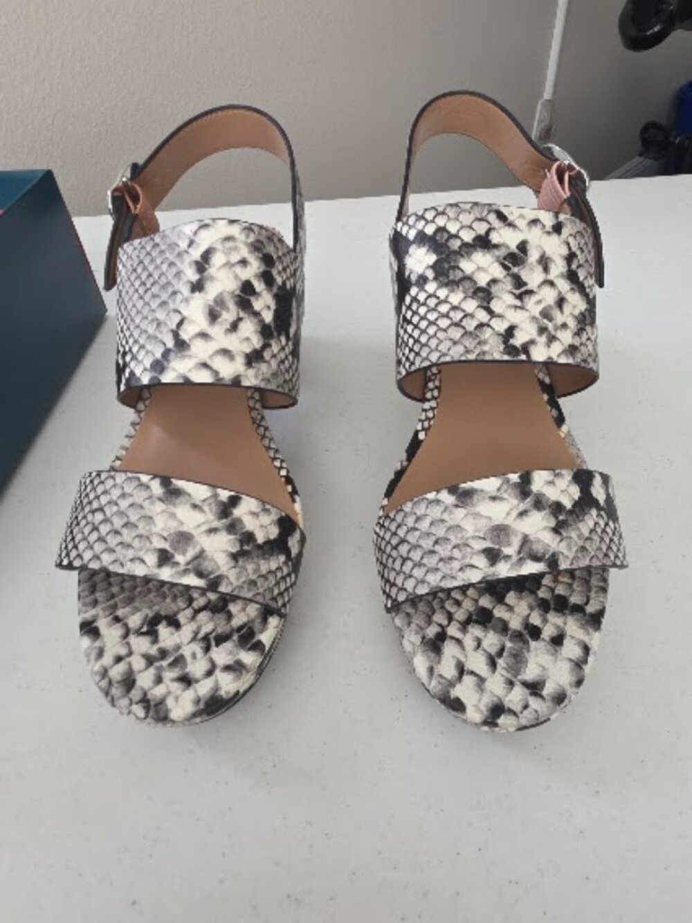 Aerosoles Snakeskin Print Block Heel Sandals Size 12M New